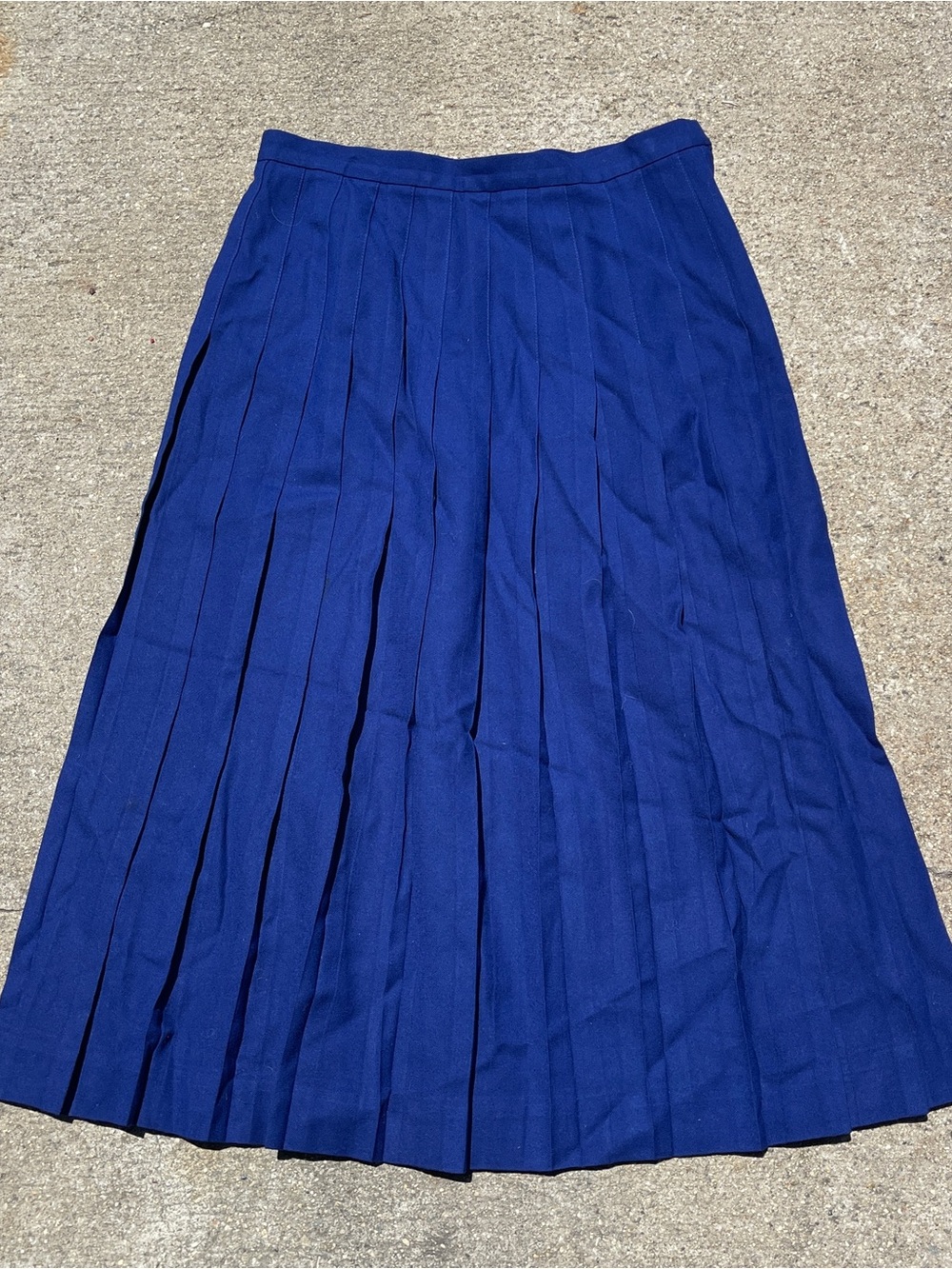 Talbots Vintage 100% Wool Pleated Blue Skirt Sz 14